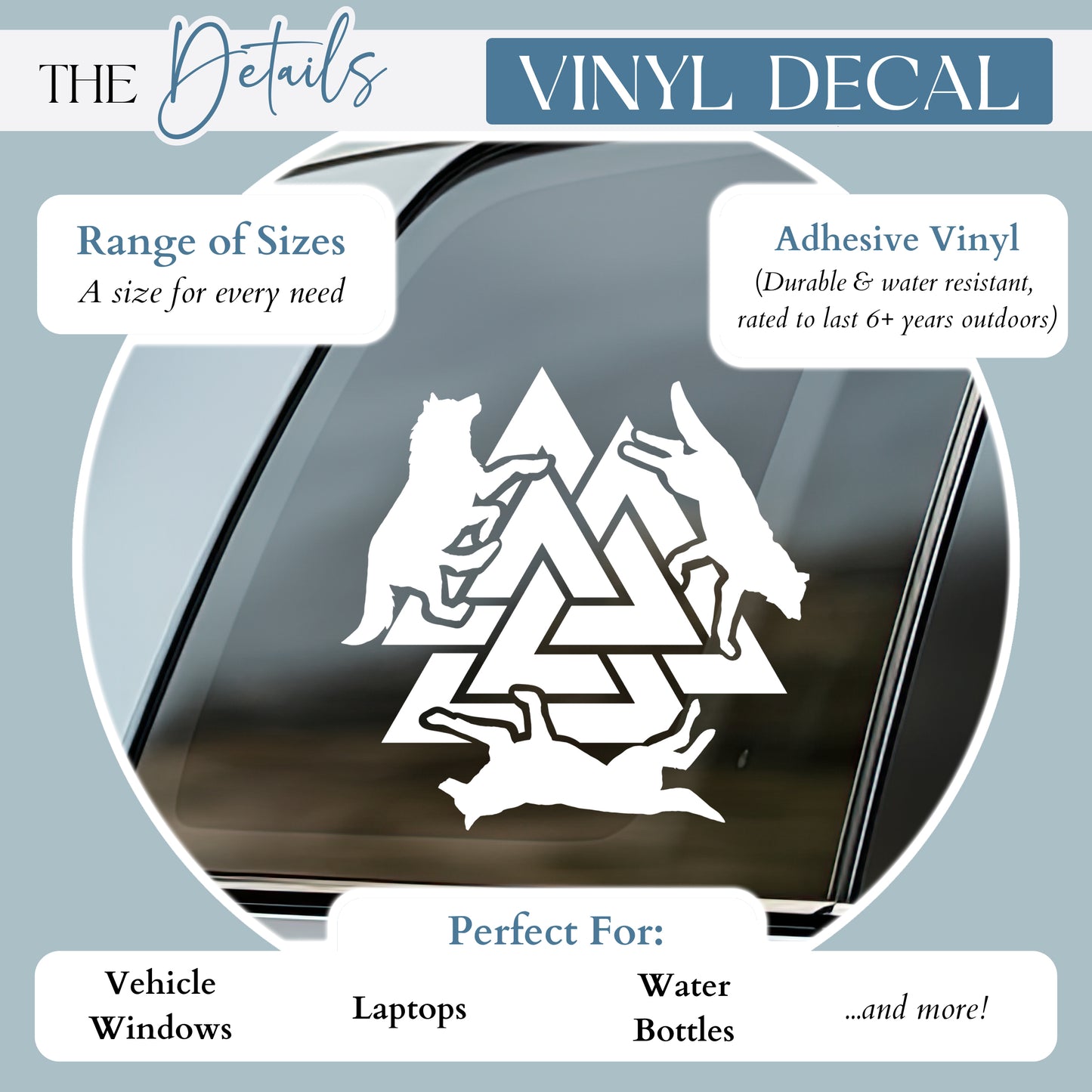 Norse Wolf with Celtic Knot Vinyl Decal
