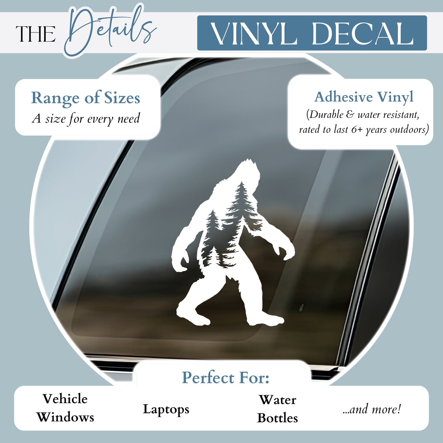 Bigfoot Cryptid Vinyl Decal