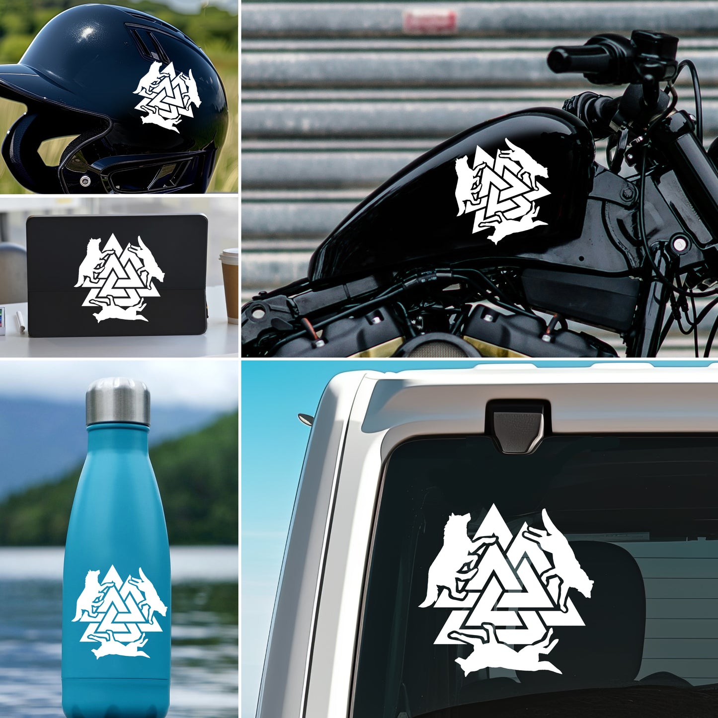 Norse Wolf with Celtic Knot Vinyl Decal