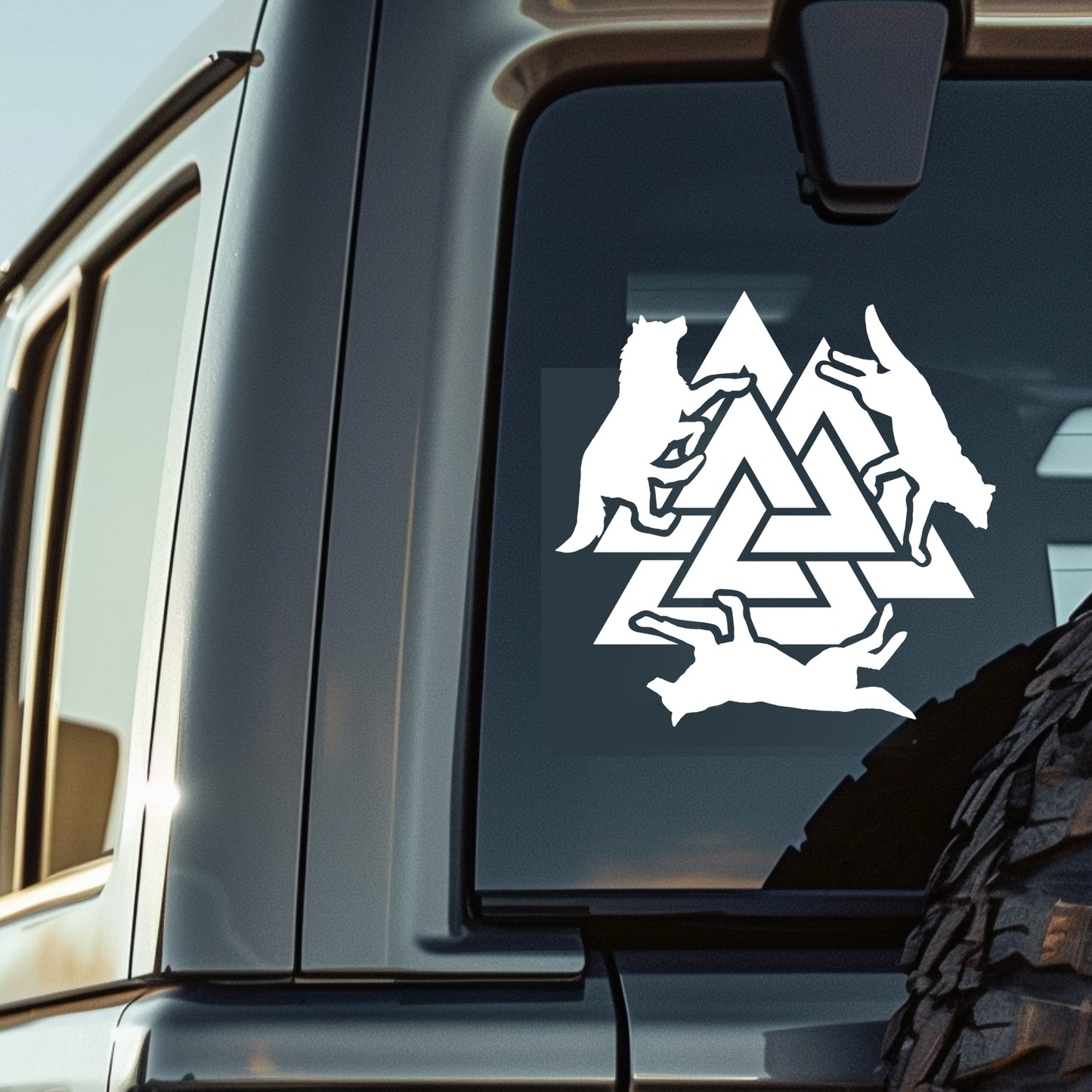 Norse Wolf with Celtic Knot Vinyl Decal
