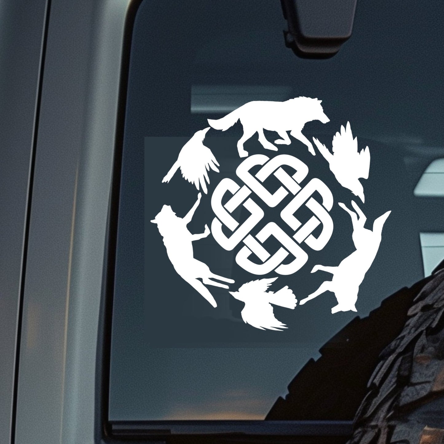 Norse Wolf with Celtic Knot Vinyl Decal