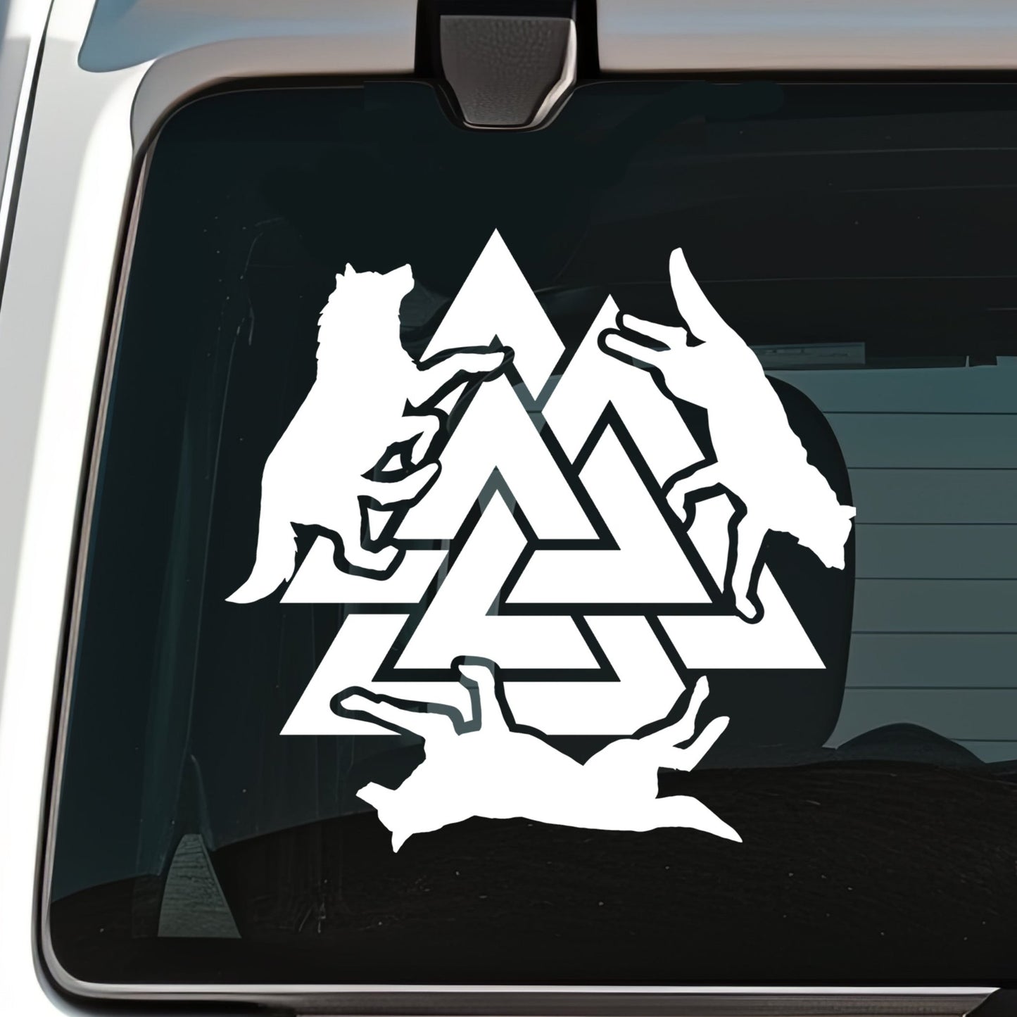Norse Wolf with Celtic Knot Vinyl Decal