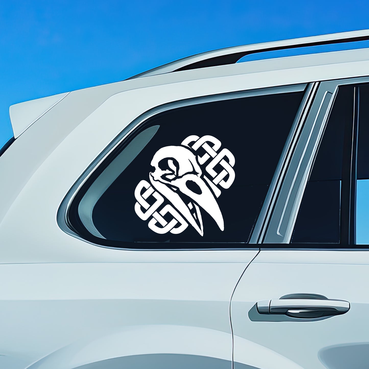 Raven Skull with Celtic Knot Vinyl Decal