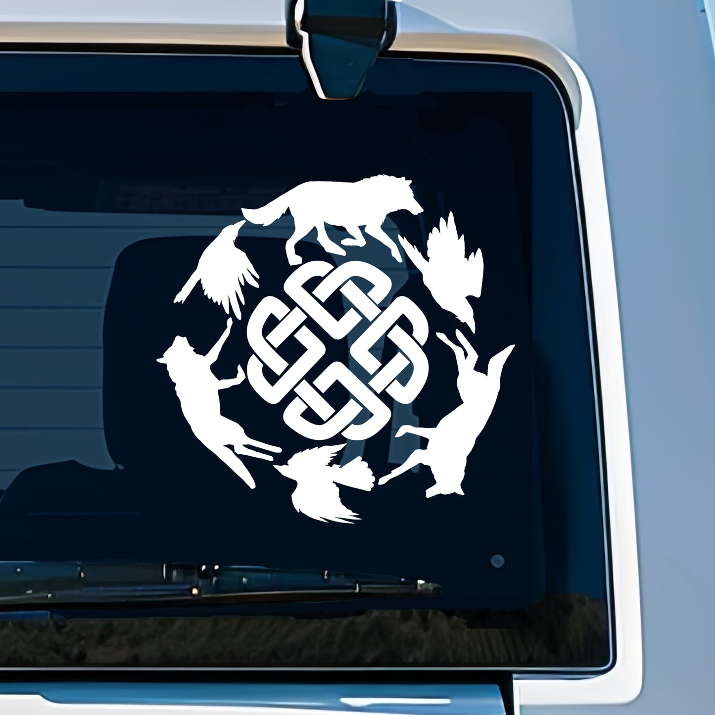 Norse Wolf with Celtic Knot Vinyl Decal