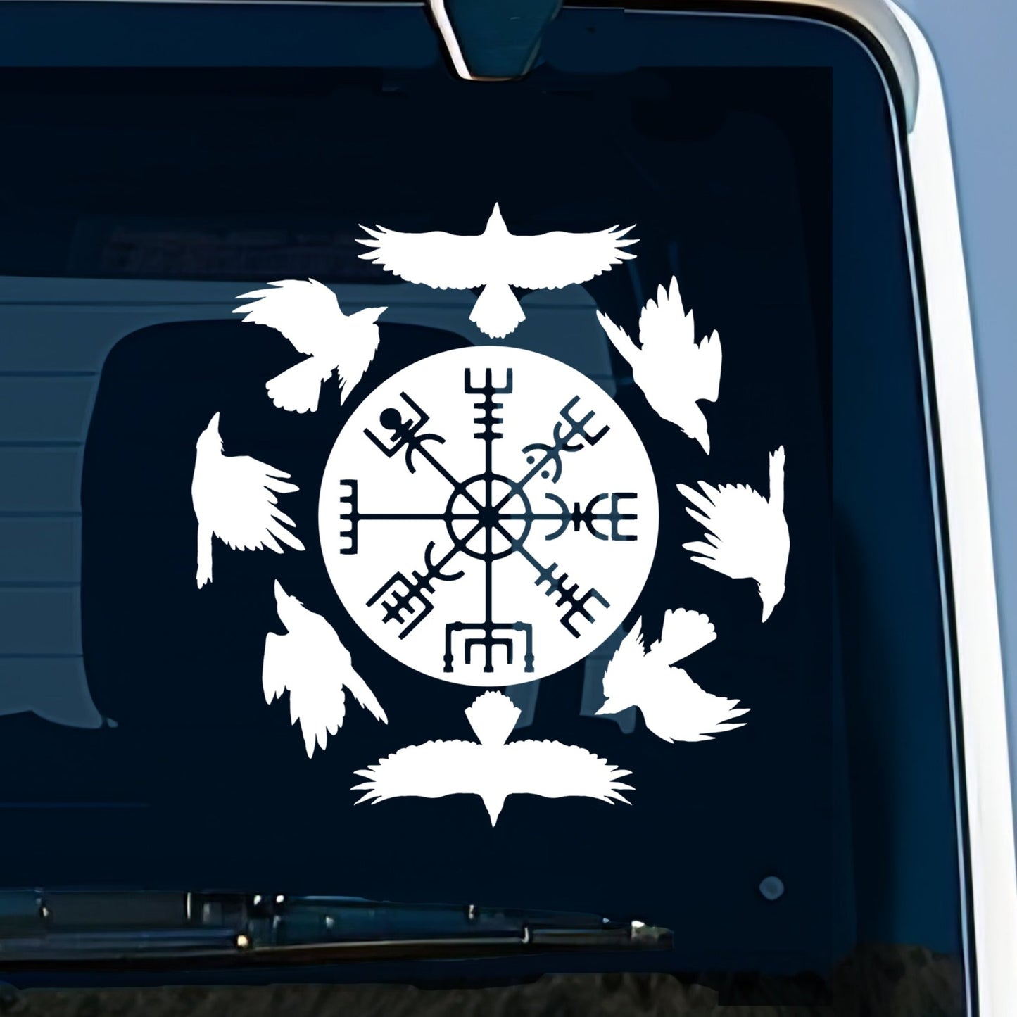 Ravens with Viking Compass Vinyl Decal