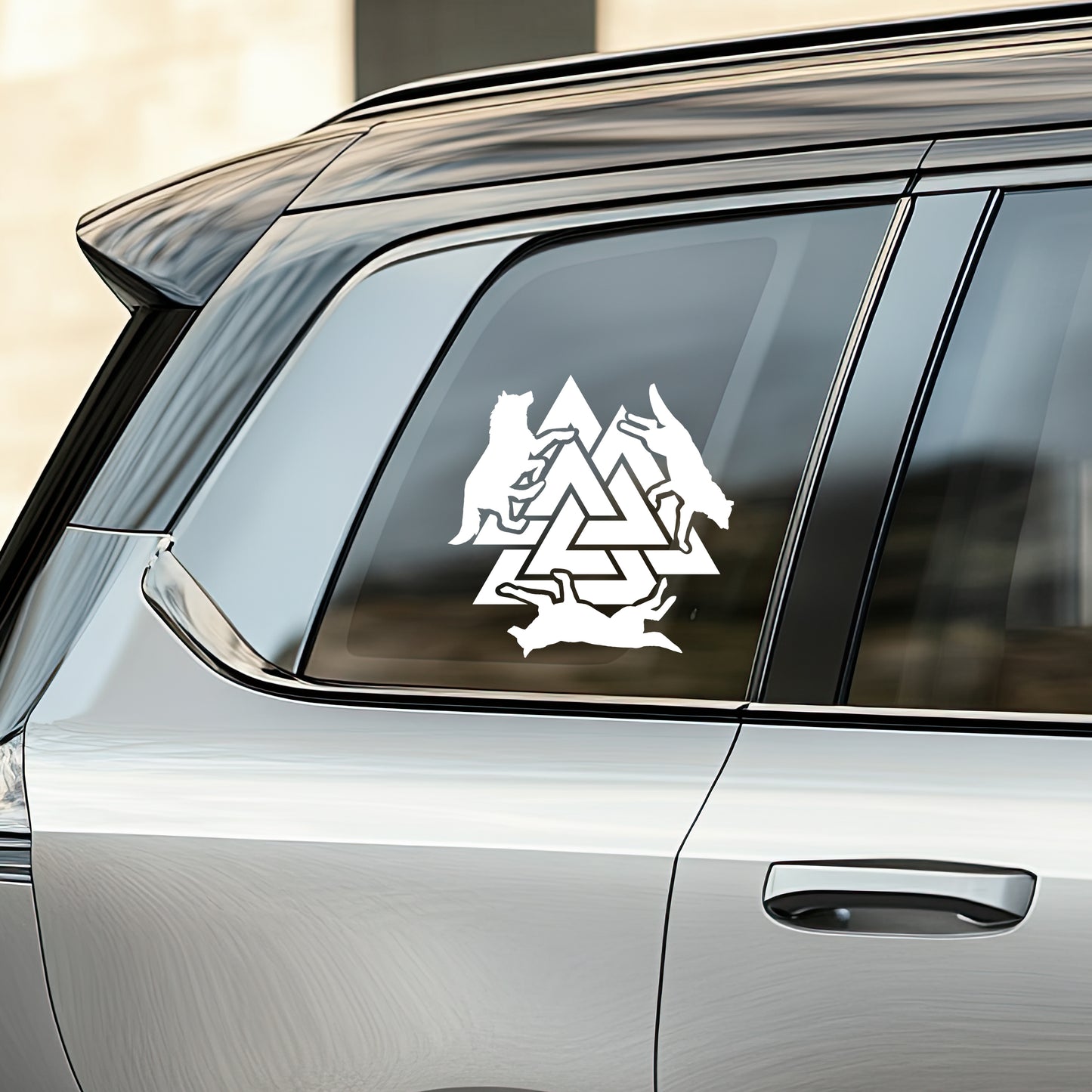 Norse Wolf with Celtic Knot Vinyl Decal