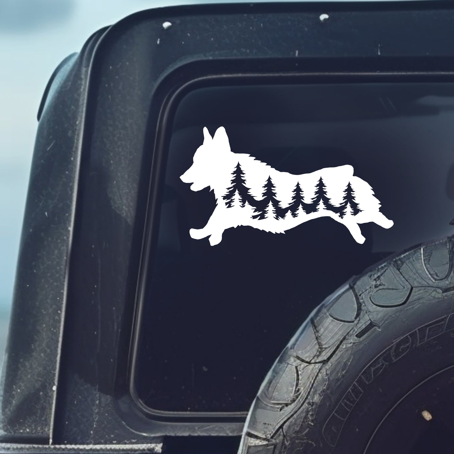 Running Corgi Dog Vinyl Decal