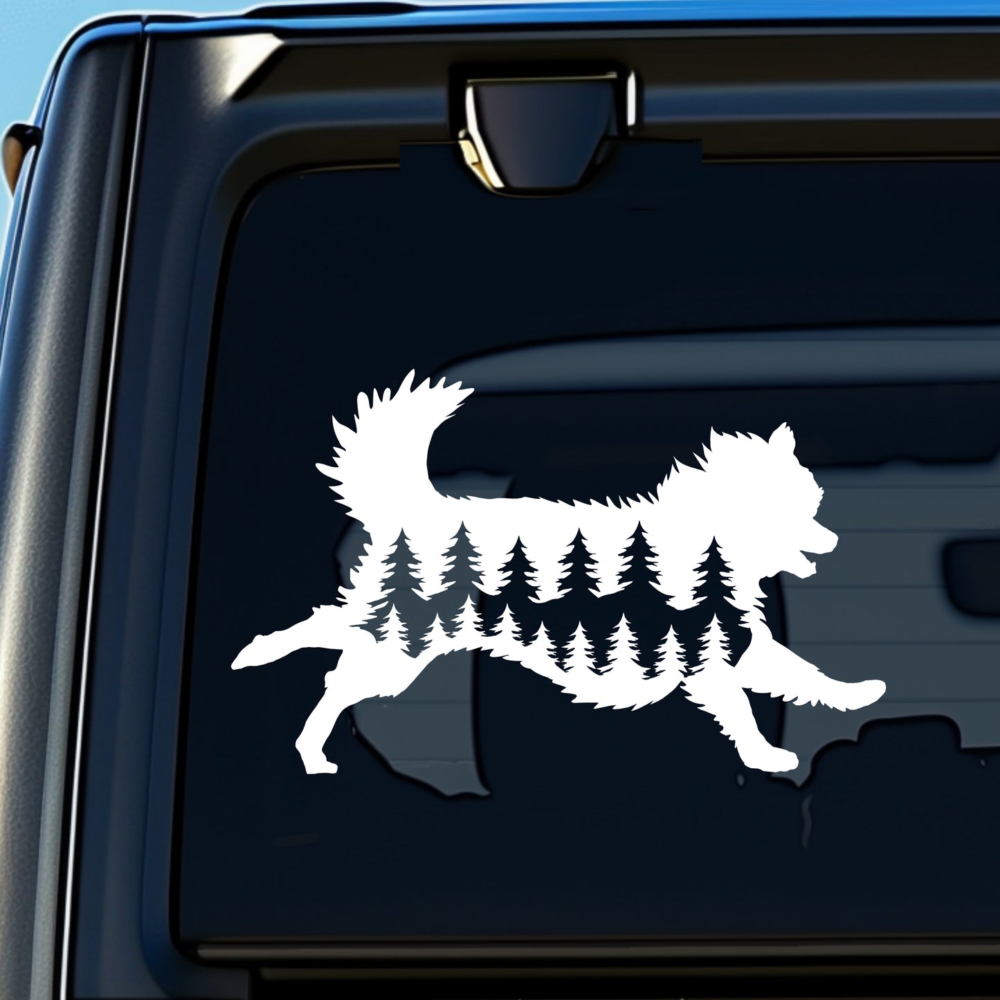 Running Pomeranian Dog Vinyl Decal