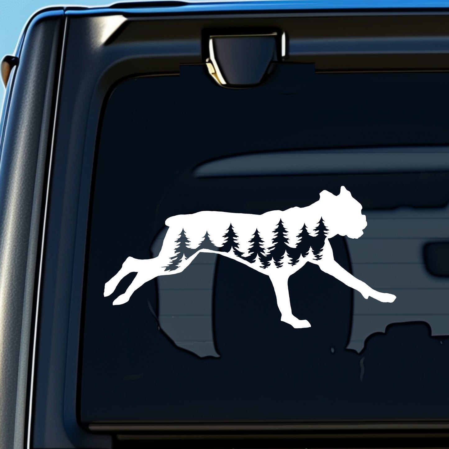 Running Boxer Dog Vinyl Decal