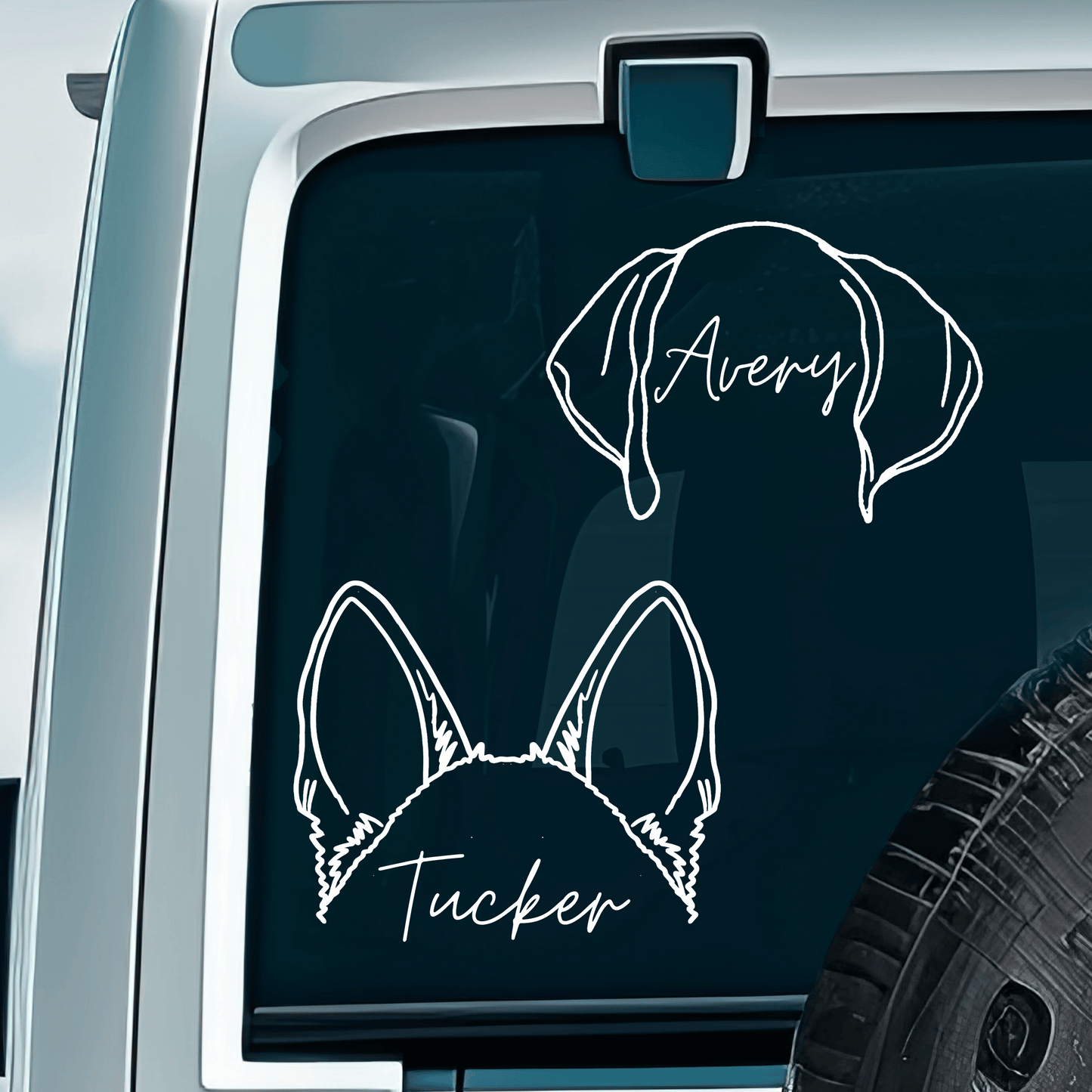 Custom Dog Ear Vinyl Decal