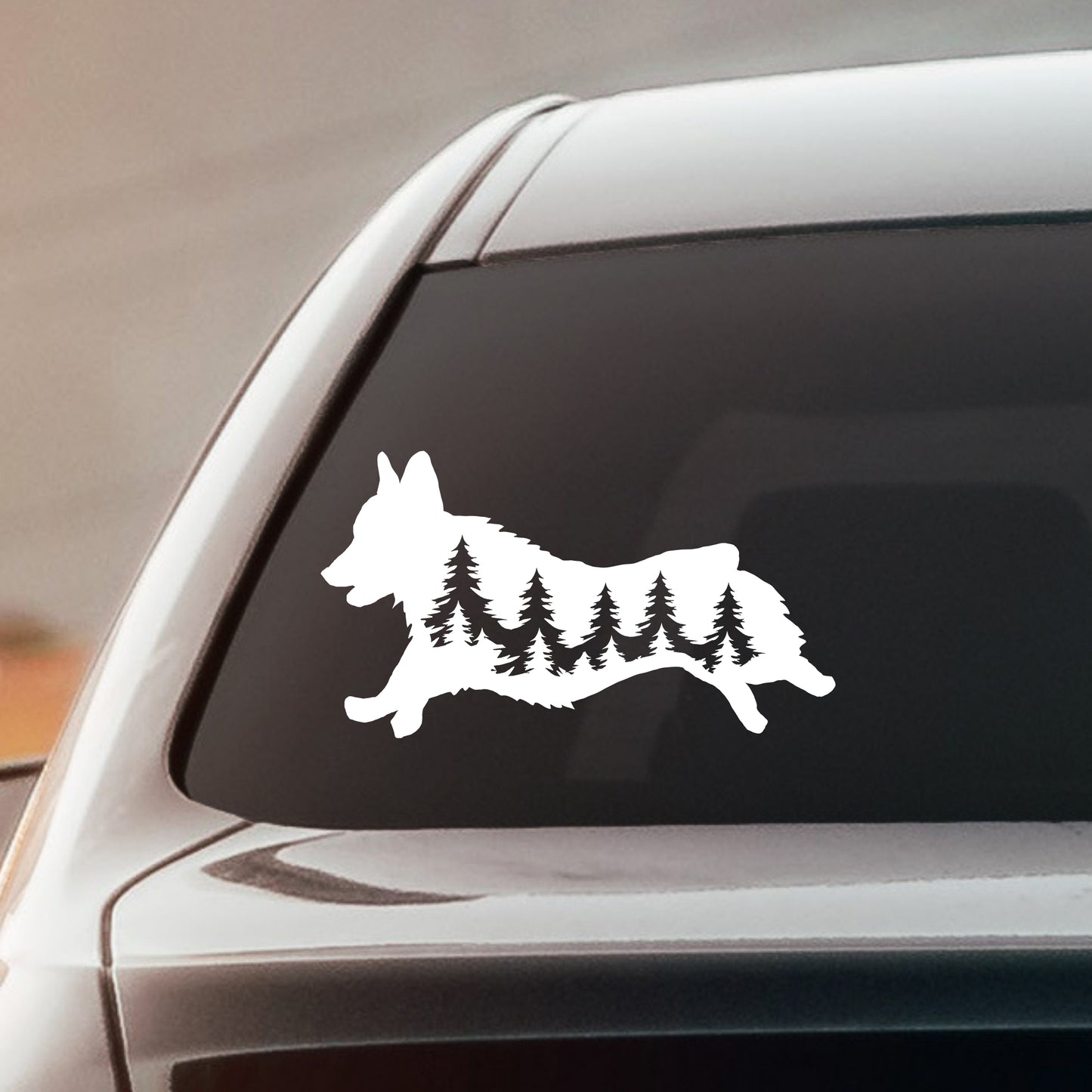 Running Corgi Dog Vinyl Decal