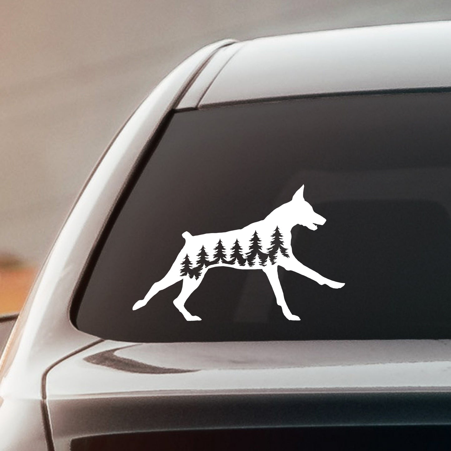 Running Doberman Dog Vinyl Decal