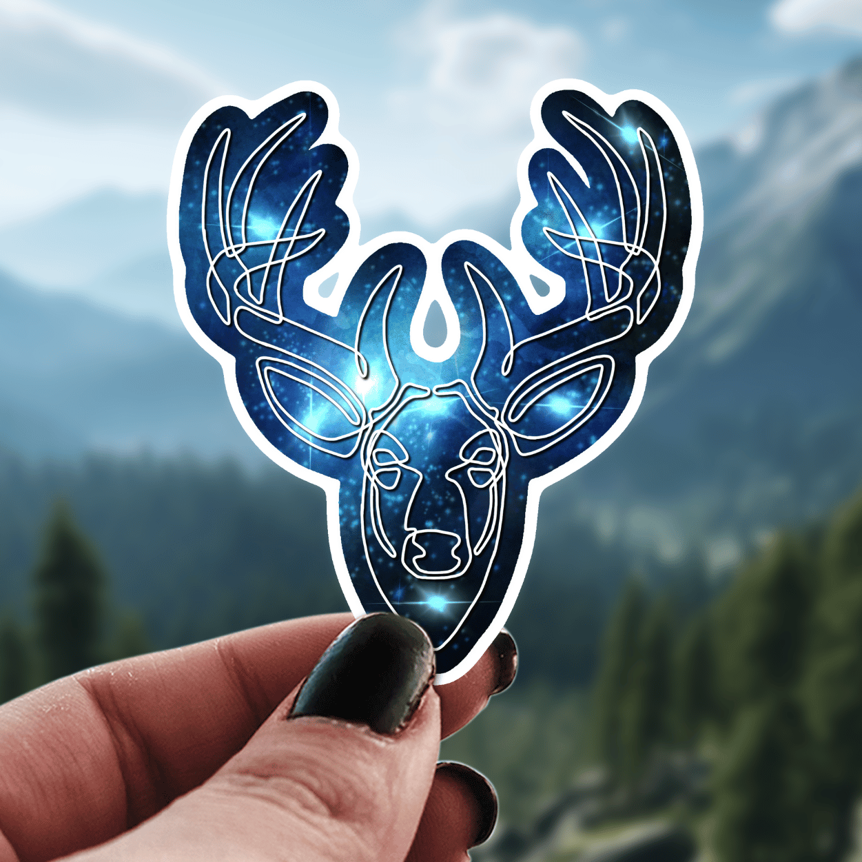 Galaxy Deer Sticker