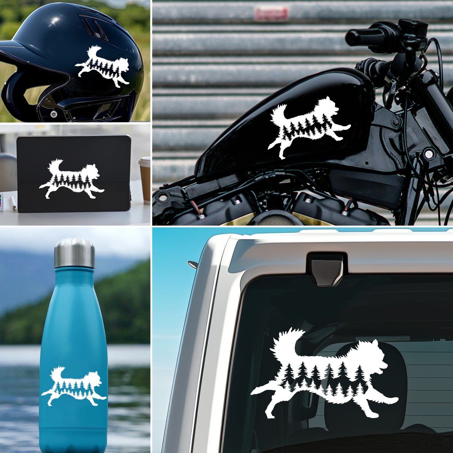 Running Pomeranian Dog Vinyl Decal