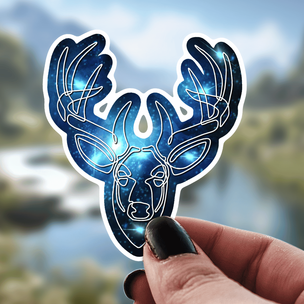 Galaxy Deer Sticker