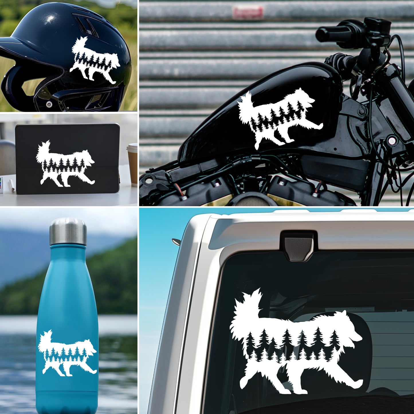Running Samoyed Dog Vinyl Decal