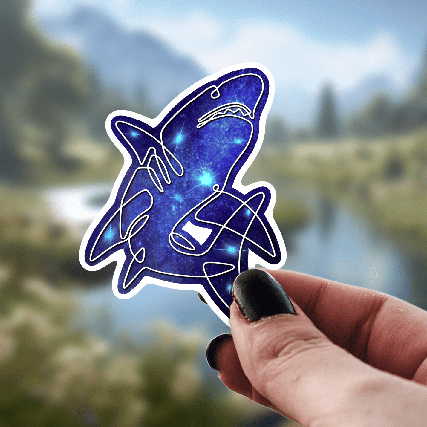 Galaxy Shark Sticker