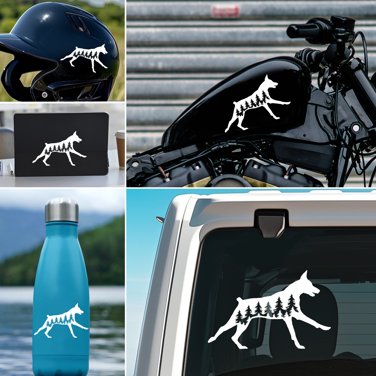Running Doberman Dog Vinyl Decal