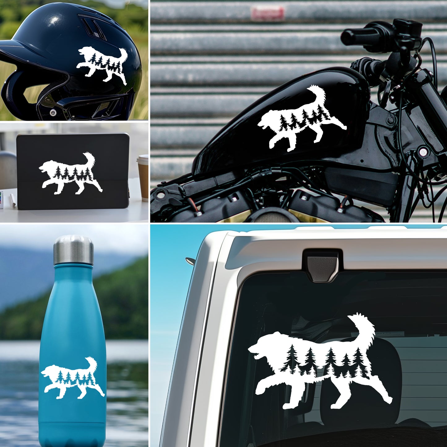 Running Great Pyrenees Dog Vinyl Decal