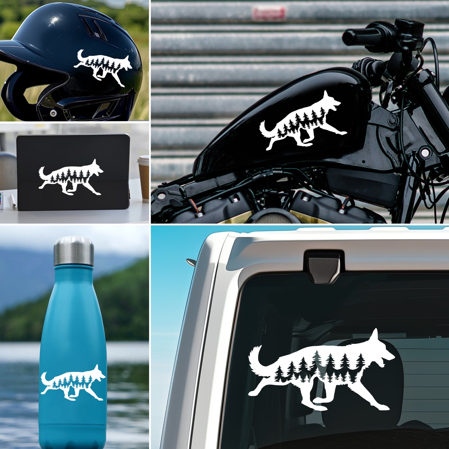Running German Shepherd Dog Vinyl Decal
