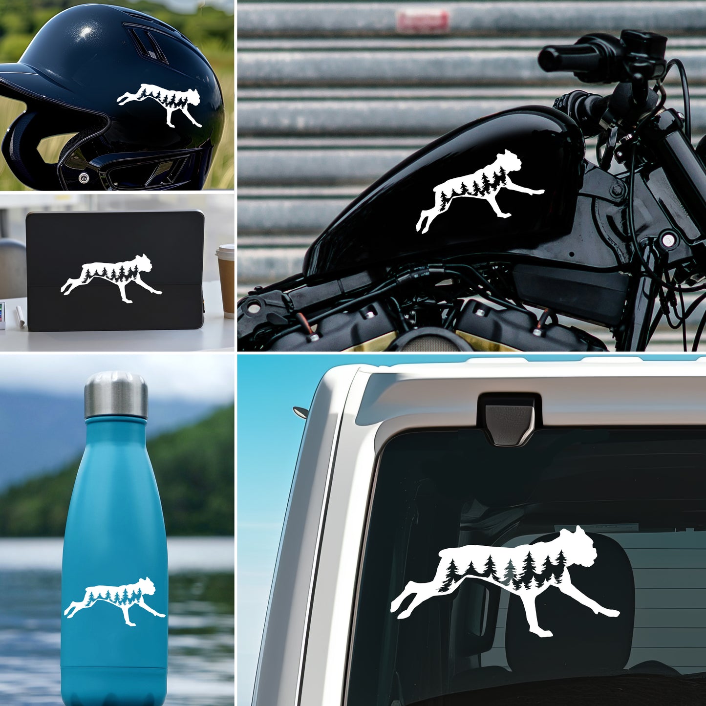 Running Boxer Dog Vinyl Decal