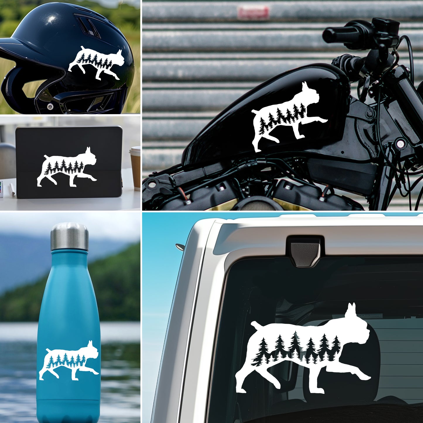 Running Boston Terrier Dog Vinyl Decal