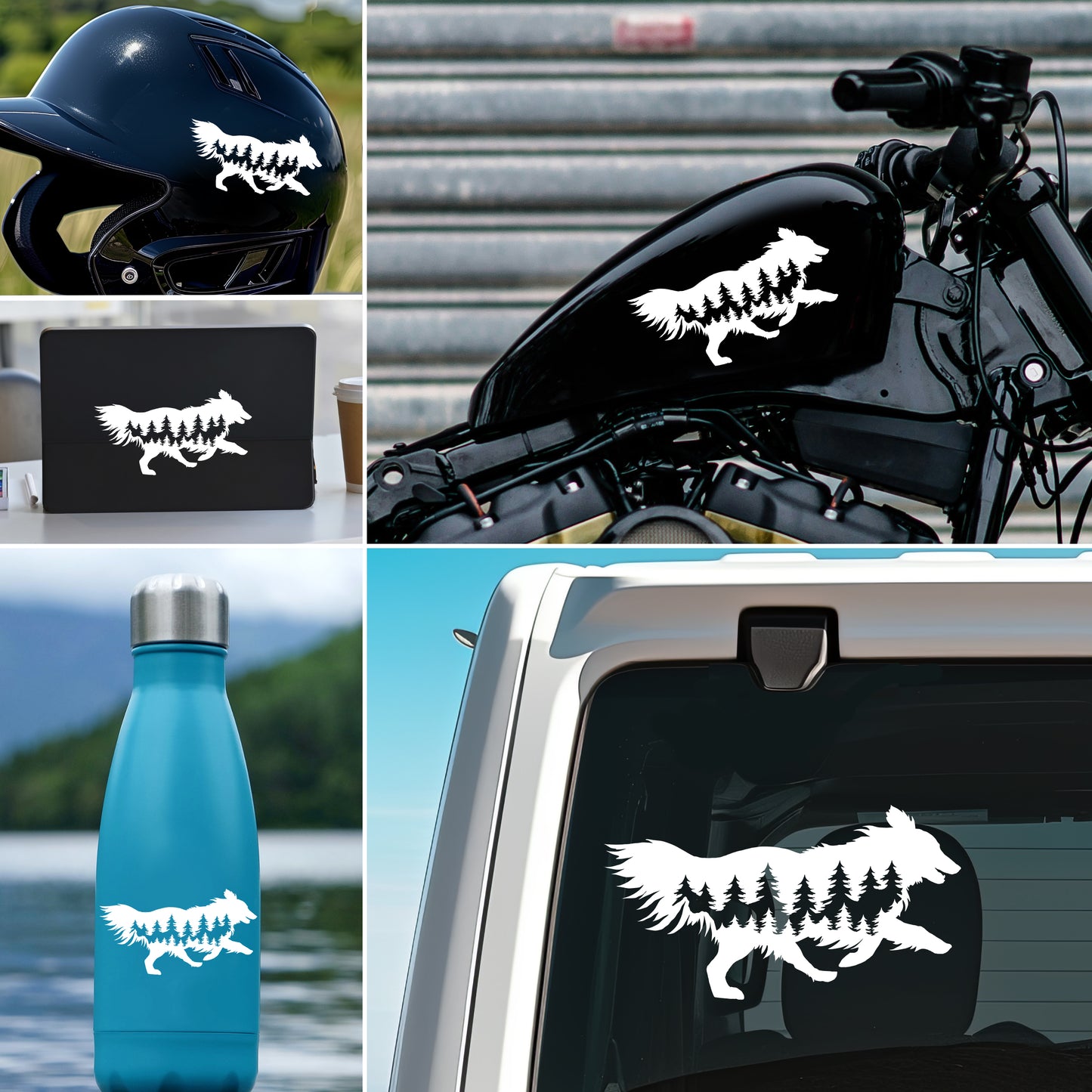 Running Sheltie Dog Vinyl Decal