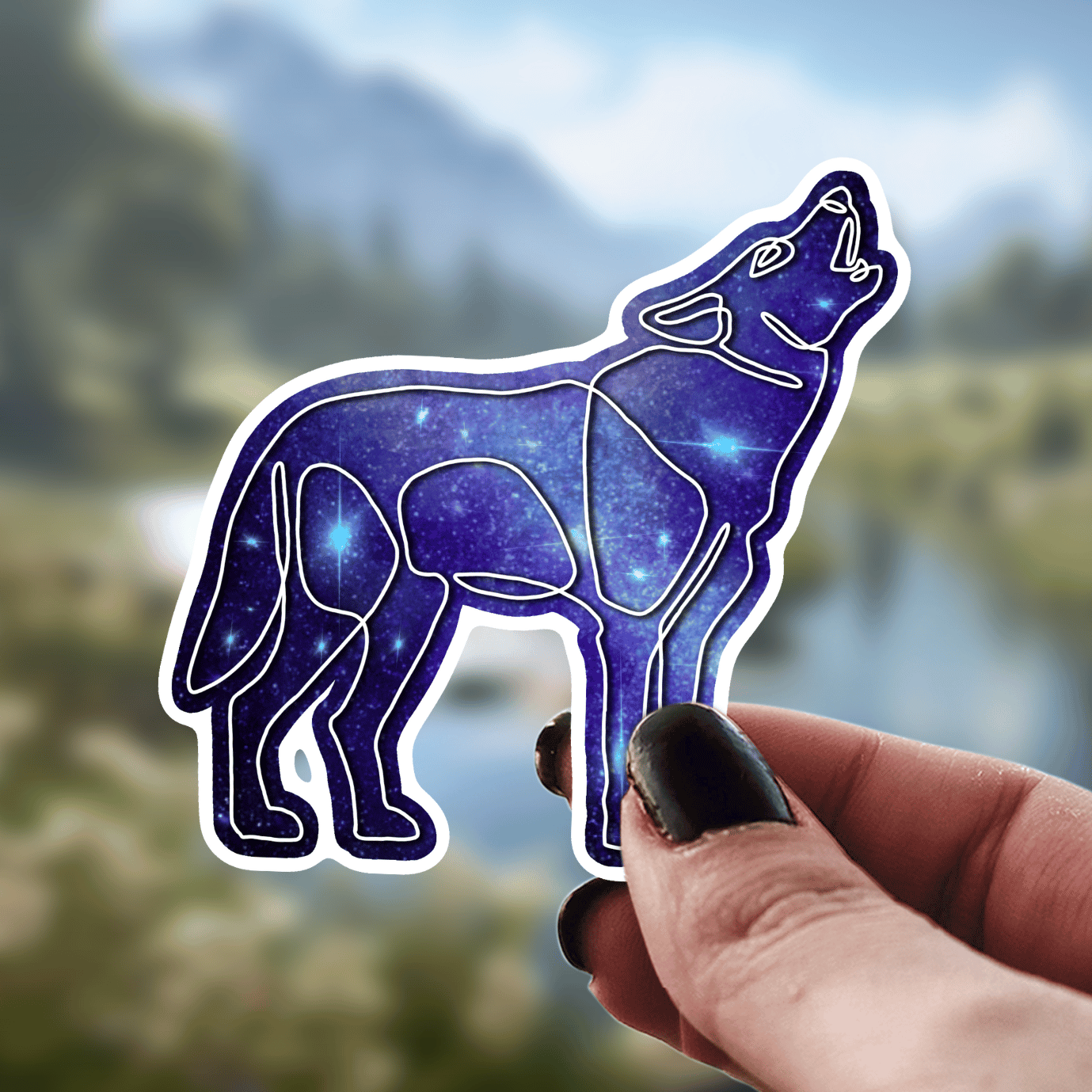 Galaxy Wolf Sticker