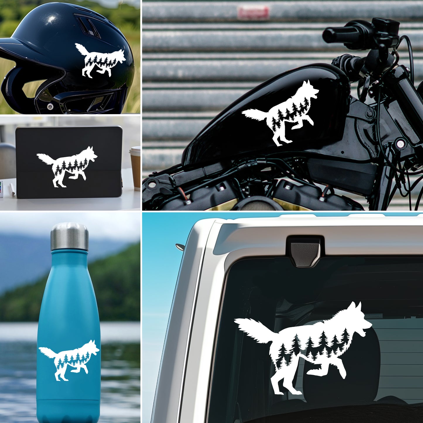 Running Husky Dog Vinyl Decal