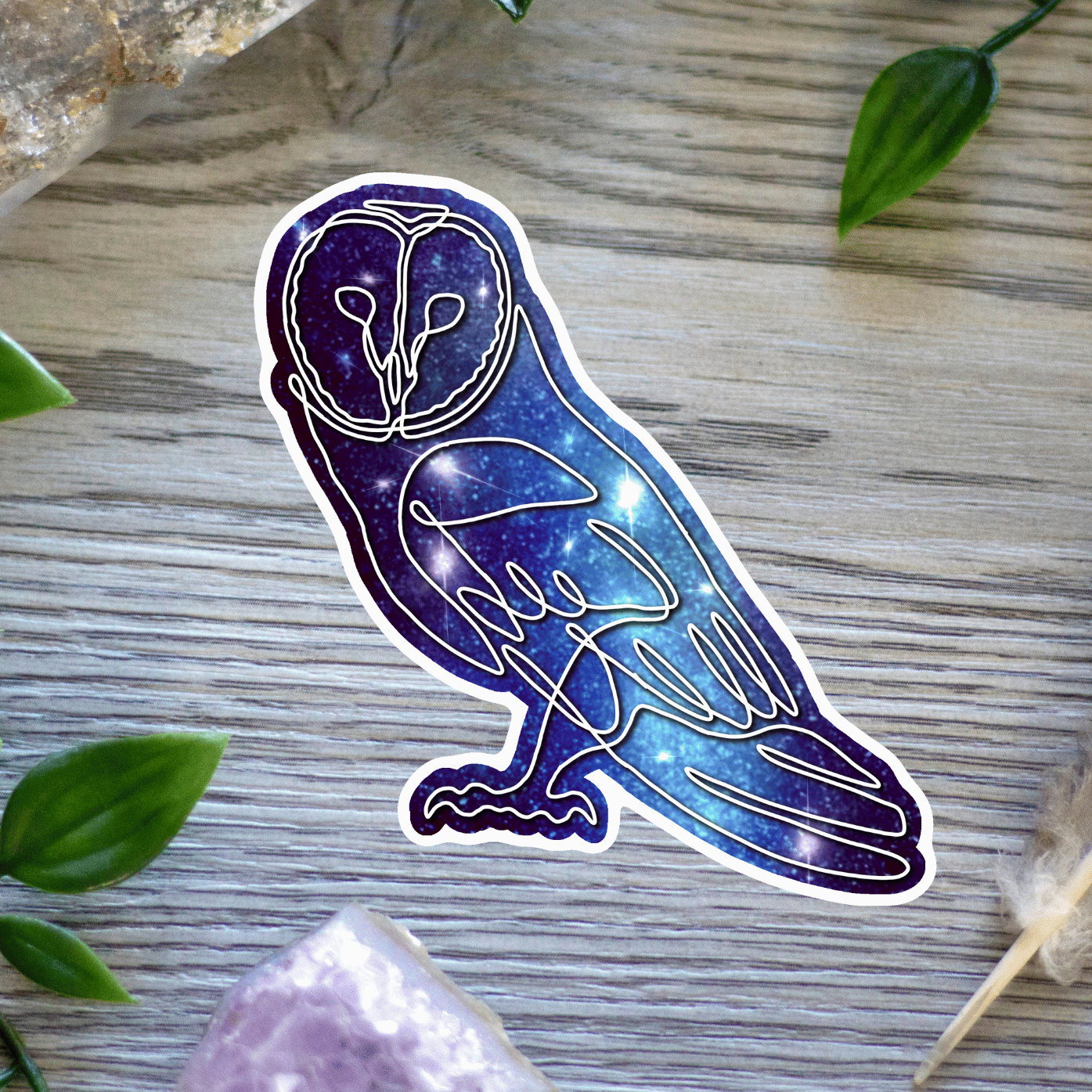 Galaxy Barn Owl Sticker