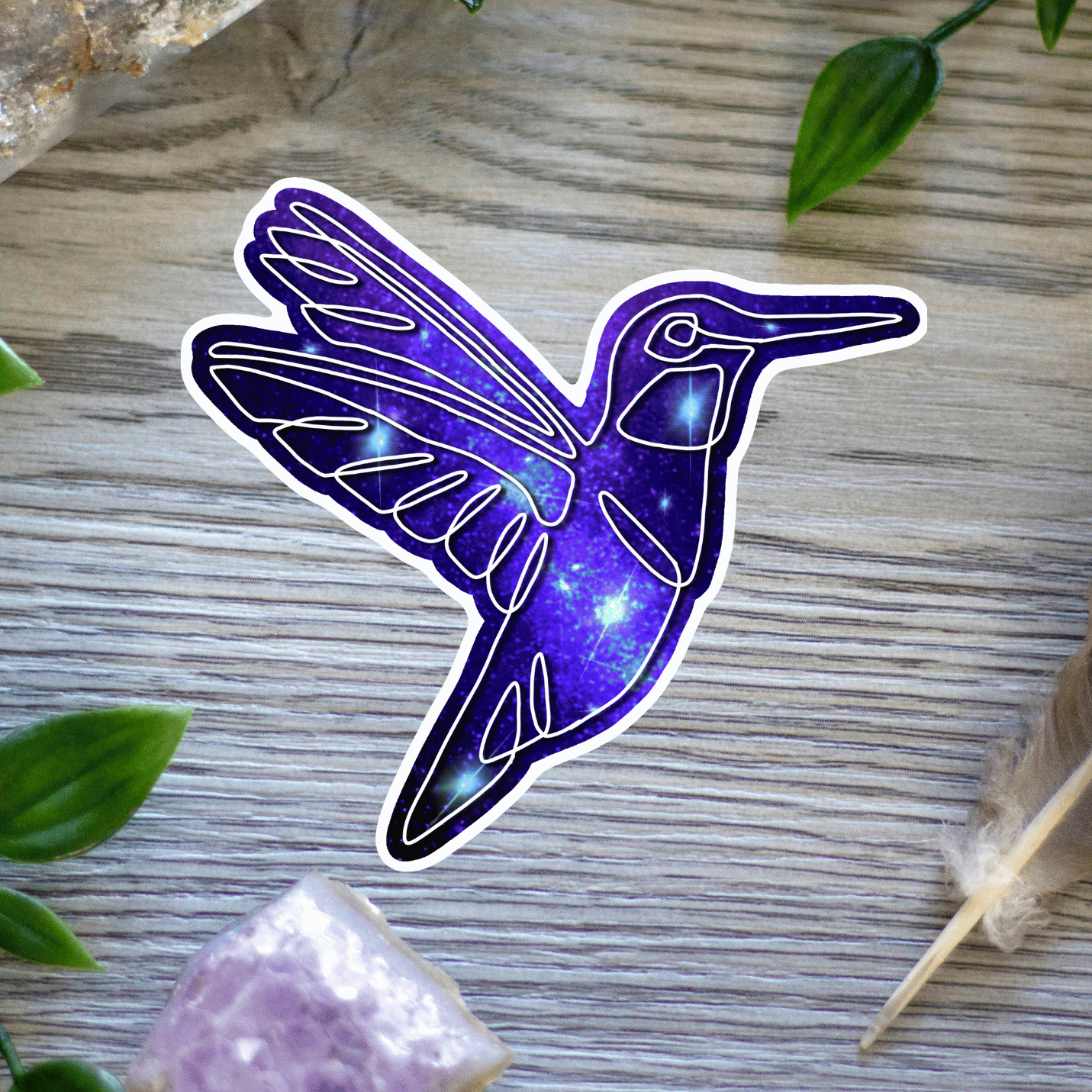 Galaxy Hummingbird Sticker