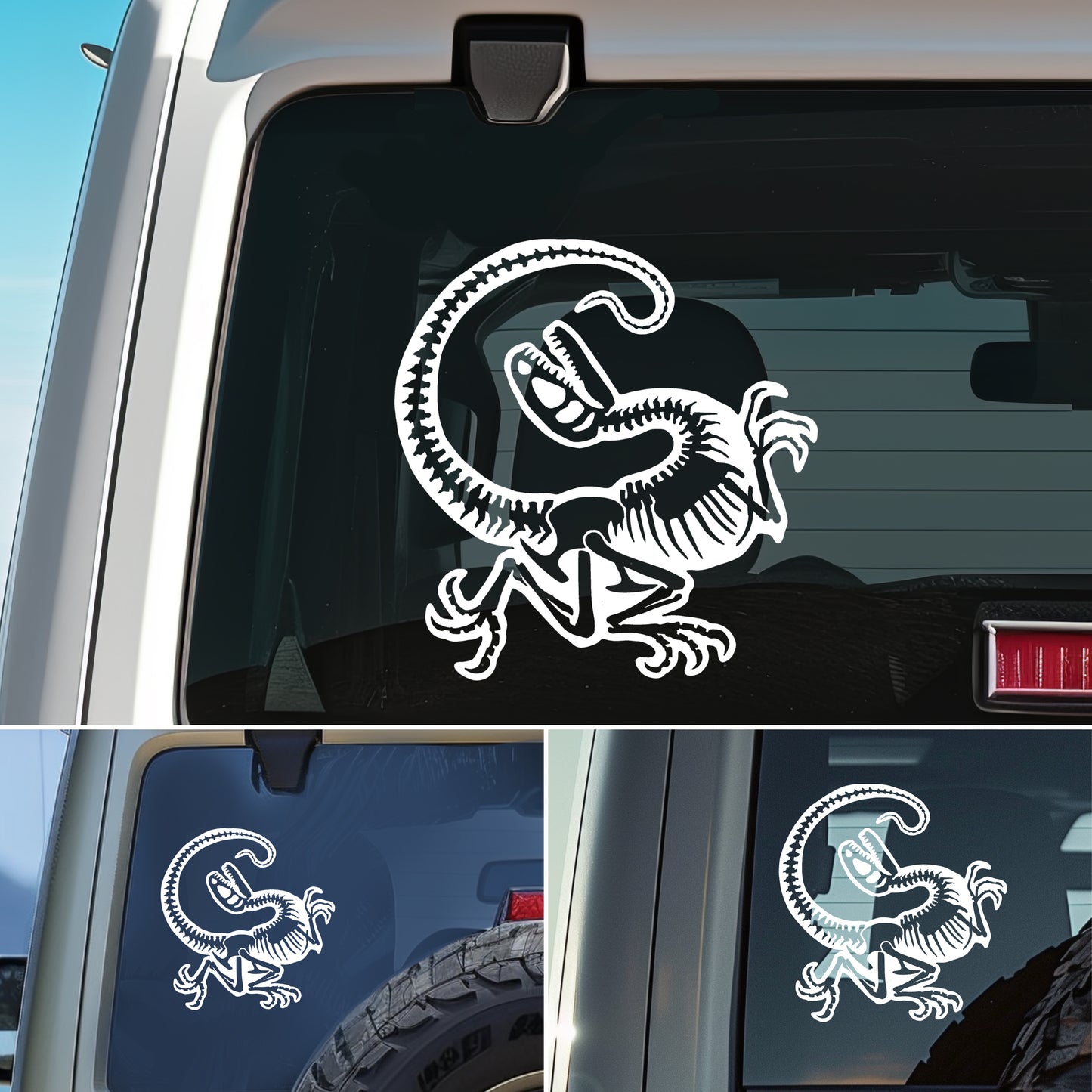 Raptor Skeleton Vinyl Decal