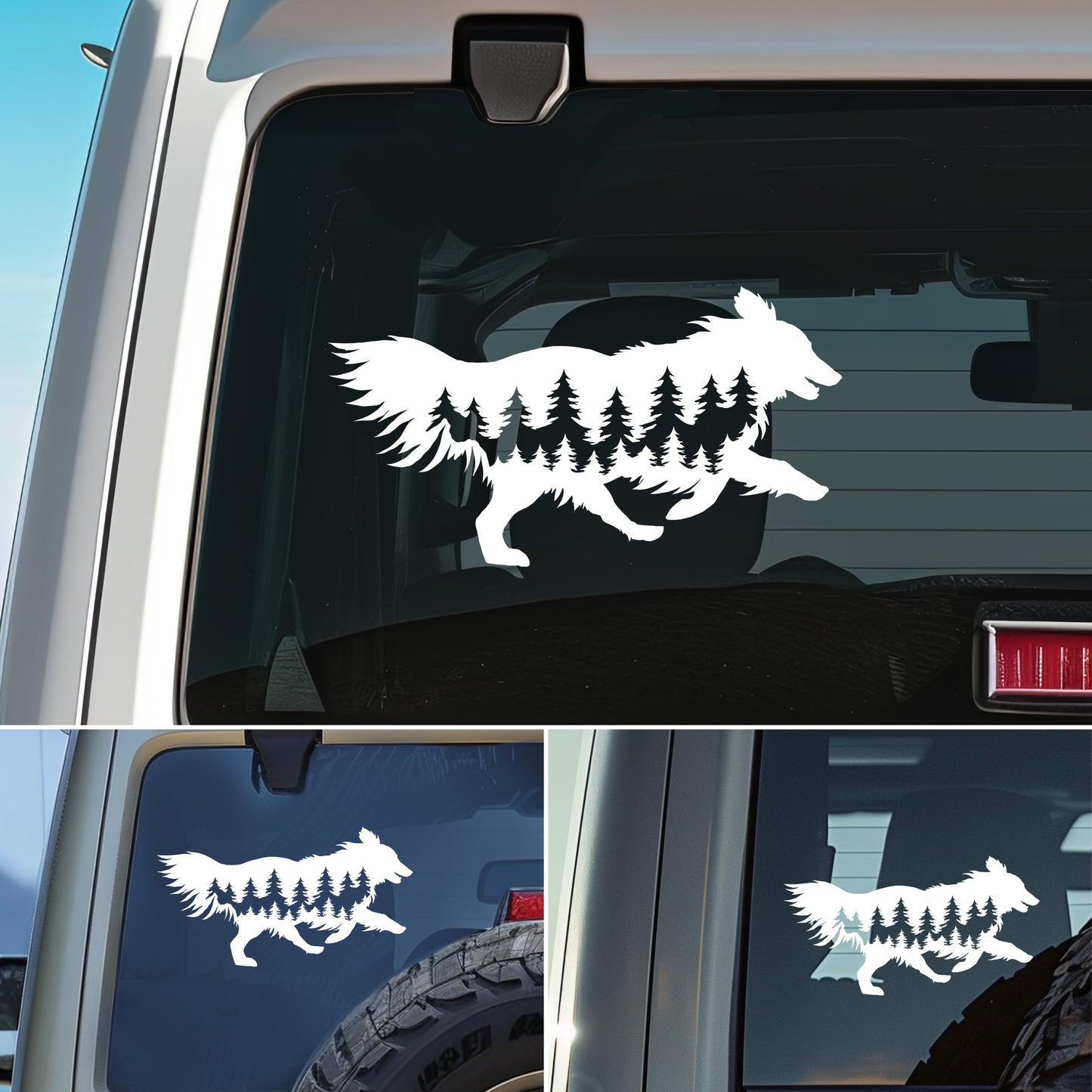 Running Sheltie Dog Vinyl Decal