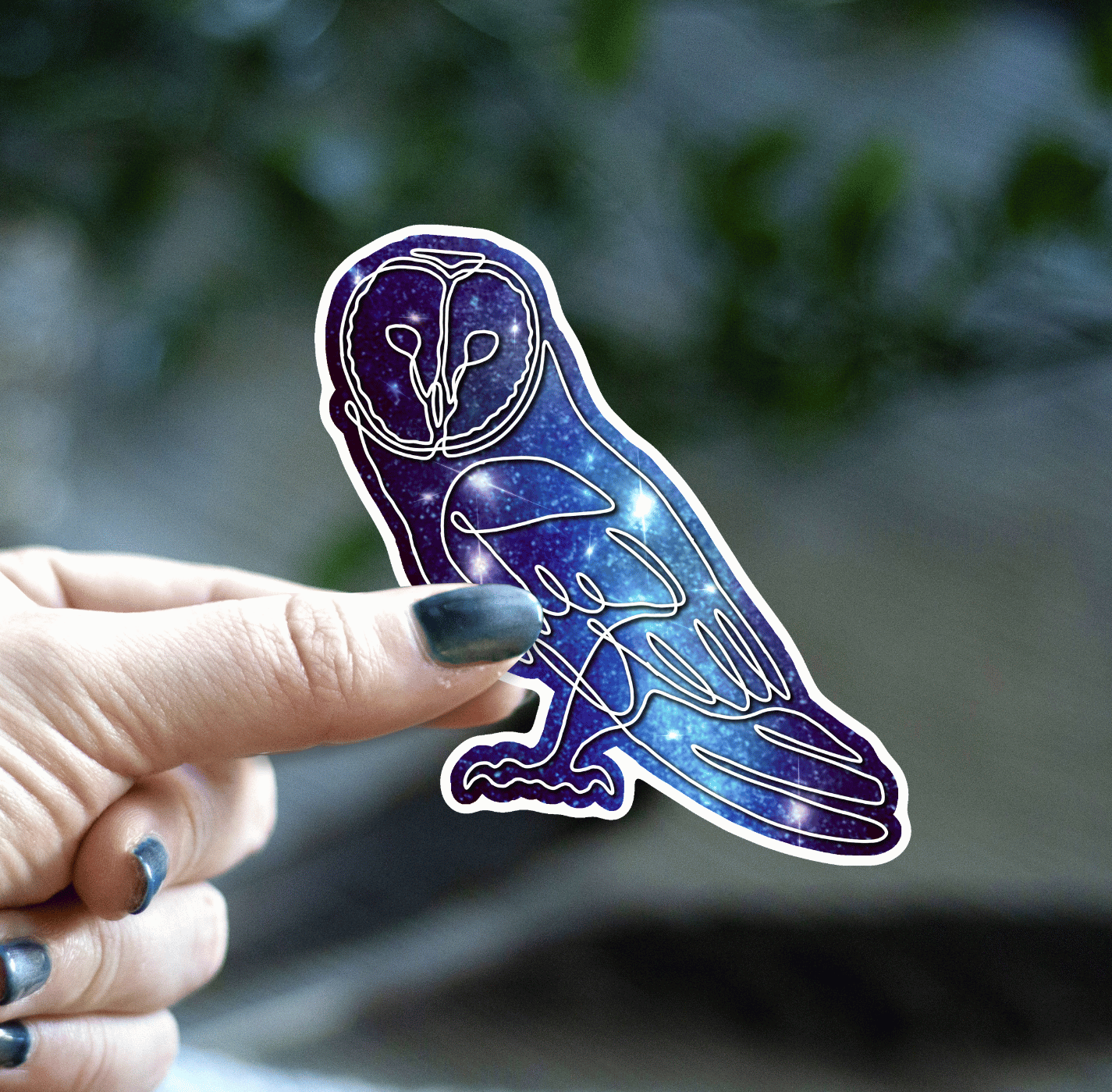 Galaxy Barn Owl Sticker