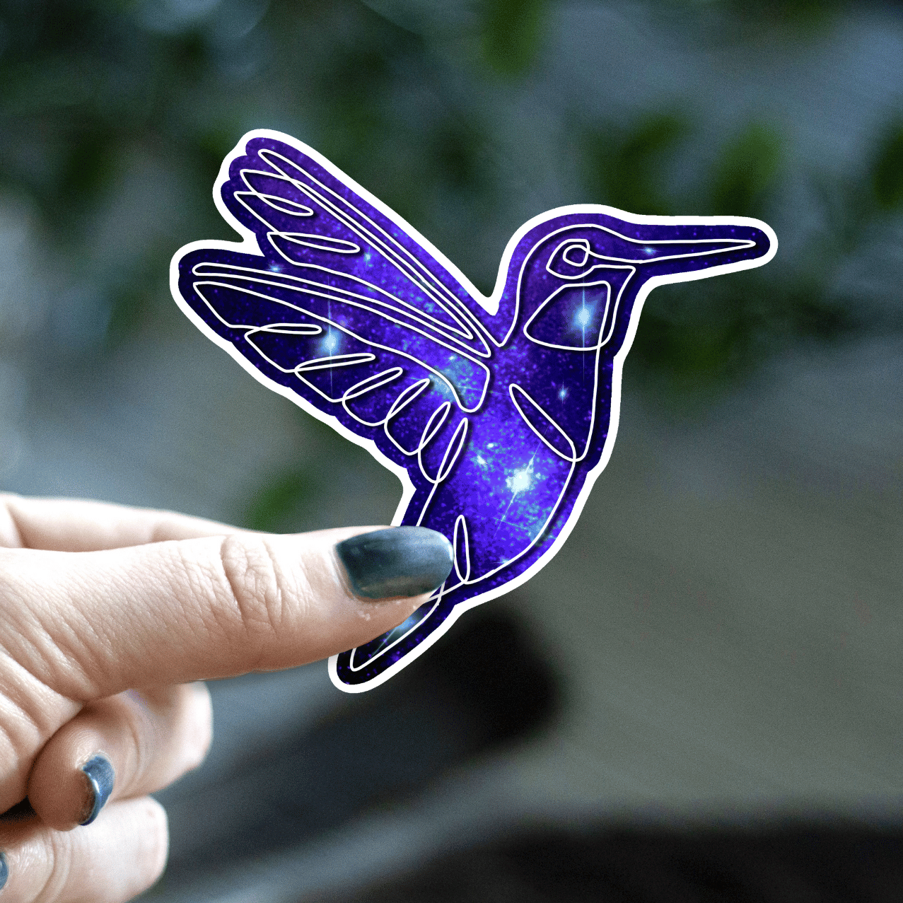 Galaxy Hummingbird Sticker