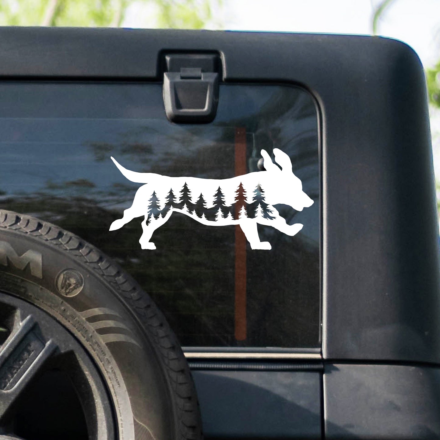 Running Basset Hound Dog Vinyl Decal