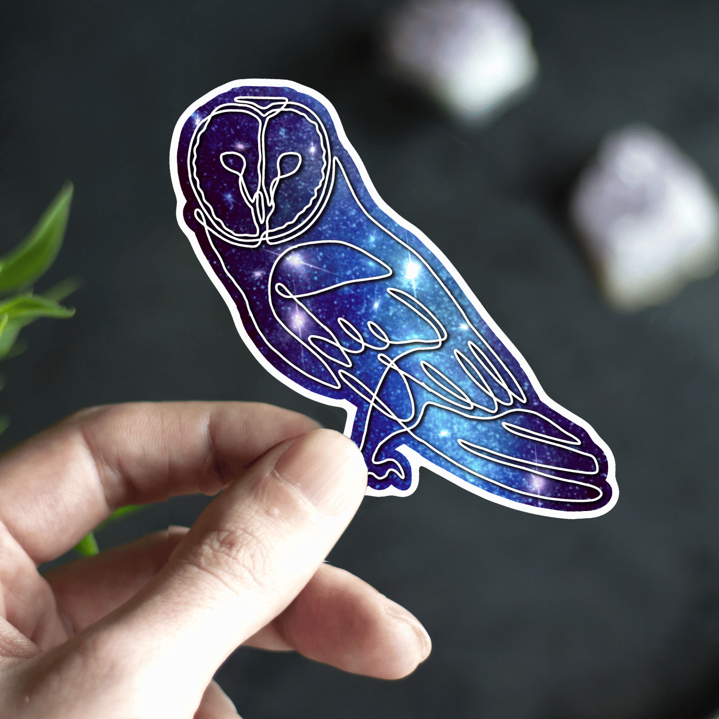 Galaxy Barn Owl Sticker