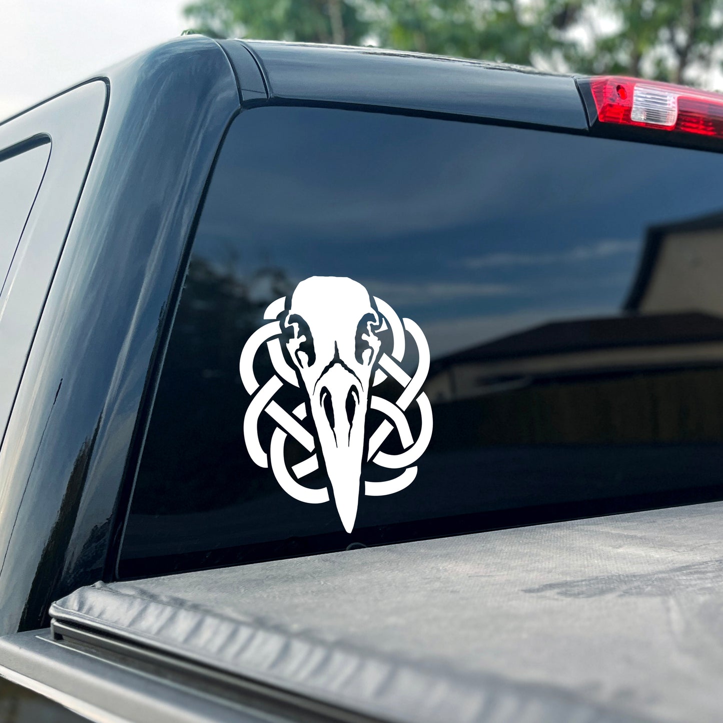 Raven Skull with Celtic Knot Vinyl Decal