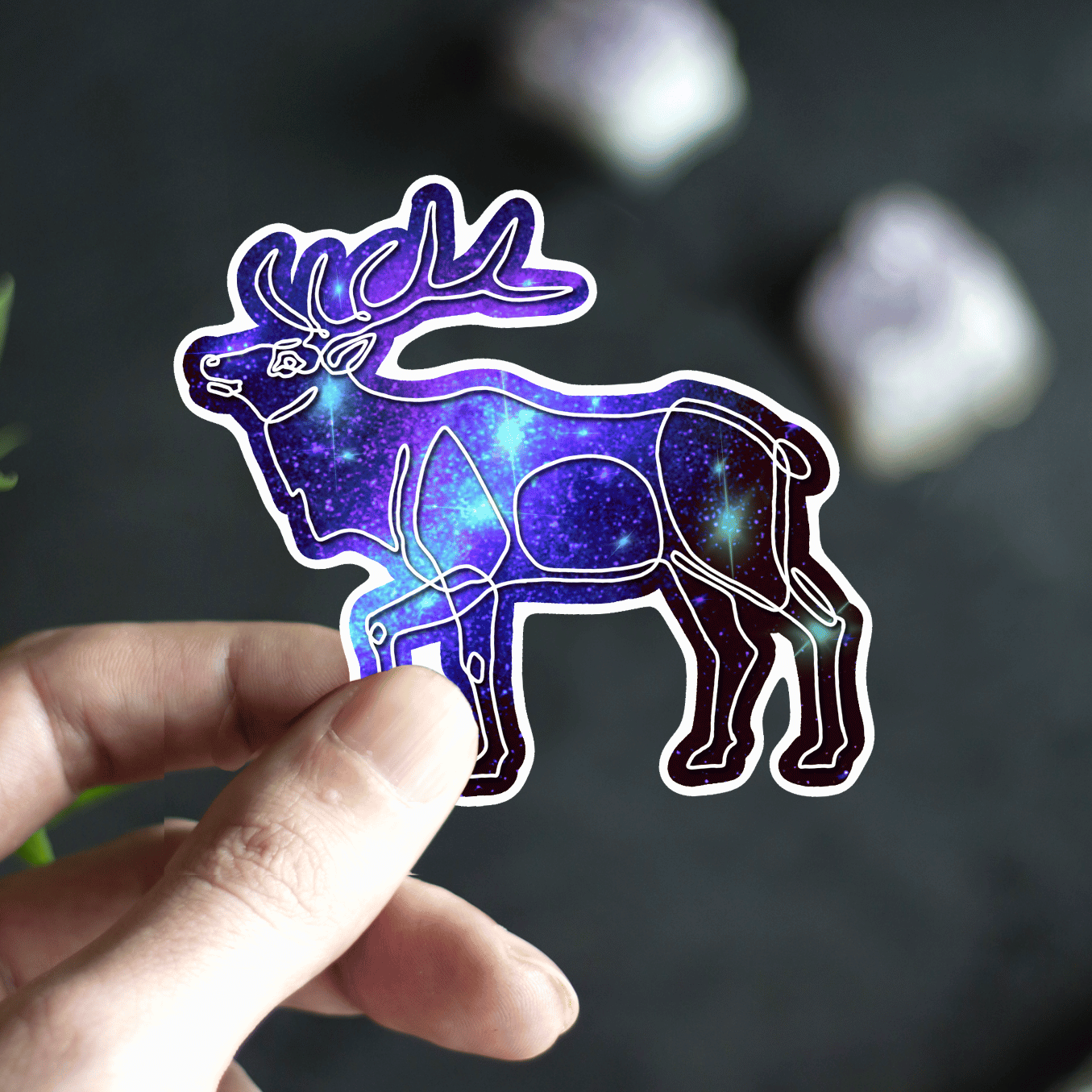 Galaxy Elk Sticker