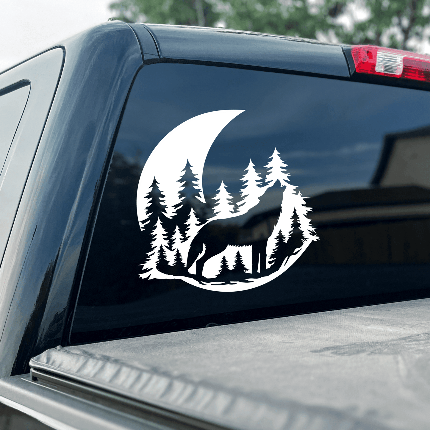 Howling Wolf Scene Vinyl Decal