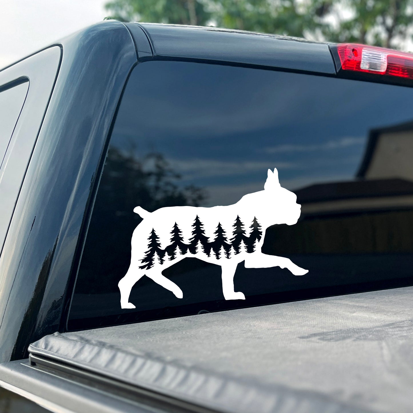 Running Boston Terrier Dog Vinyl Decal