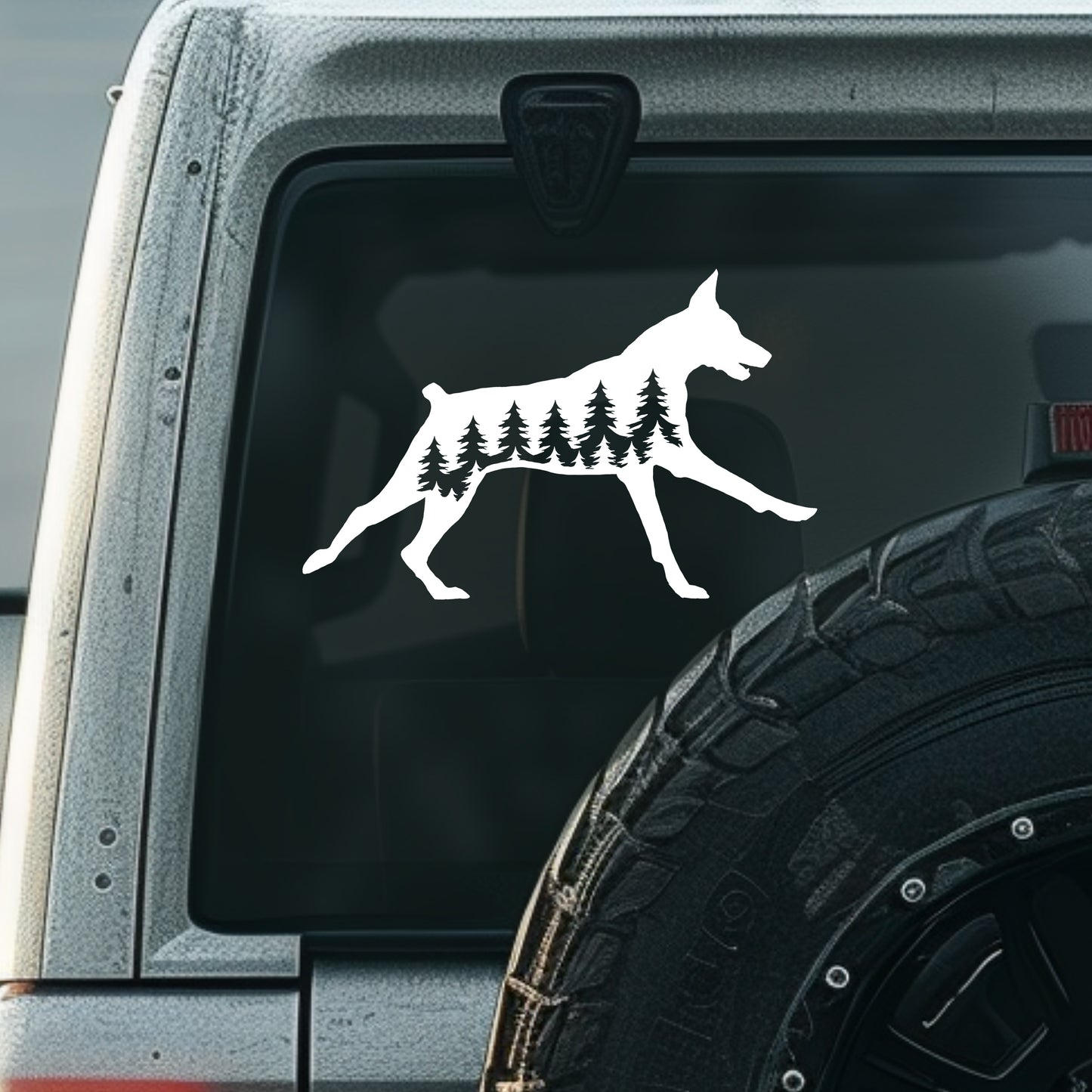 Running Doberman Dog Vinyl Decal