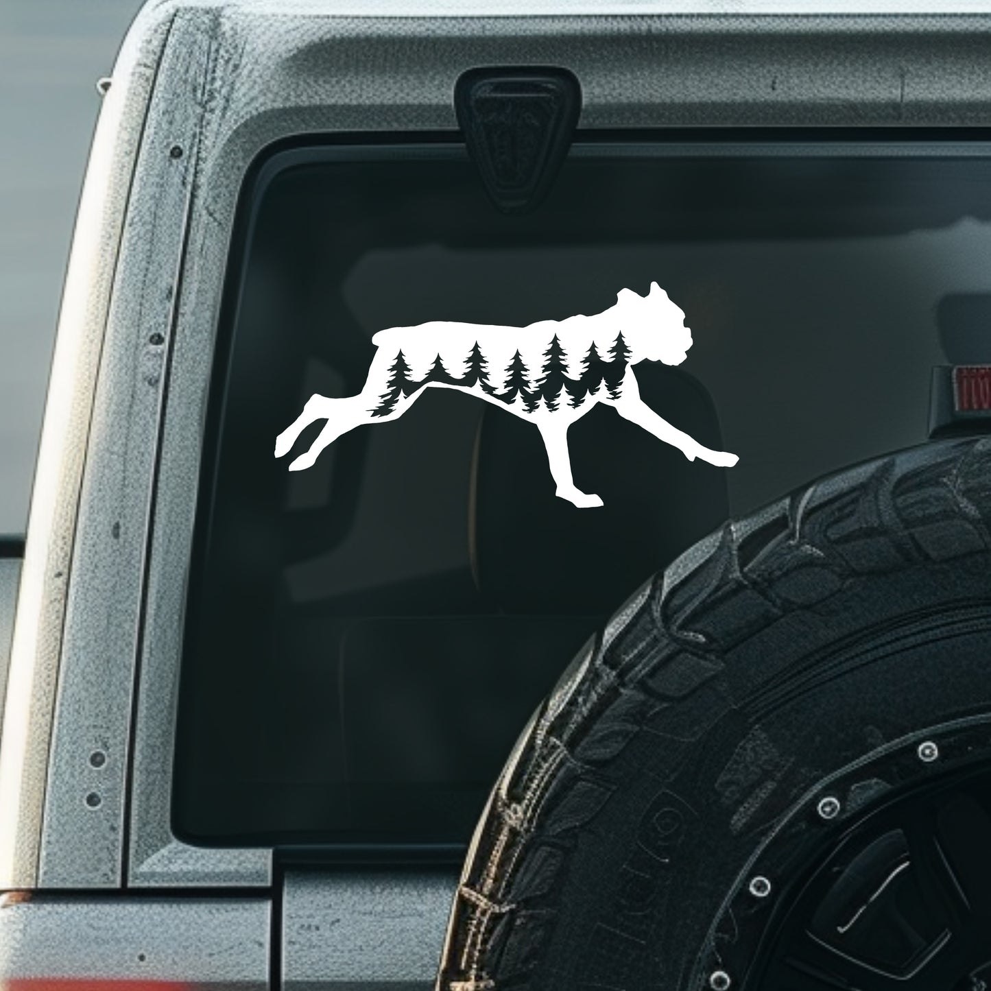 Running Boxer Dog Vinyl Decal