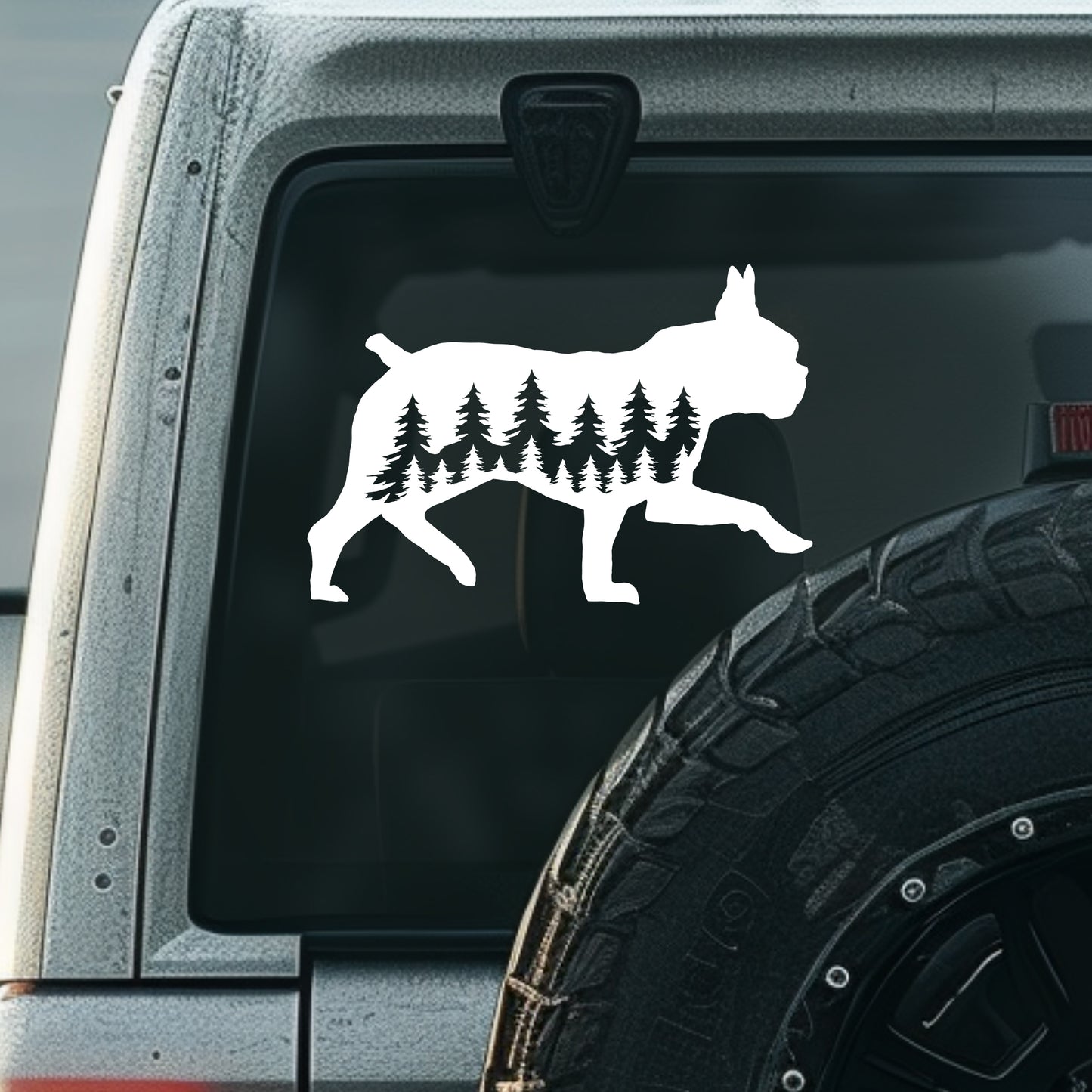 Running Boston Terrier Dog Vinyl Decal