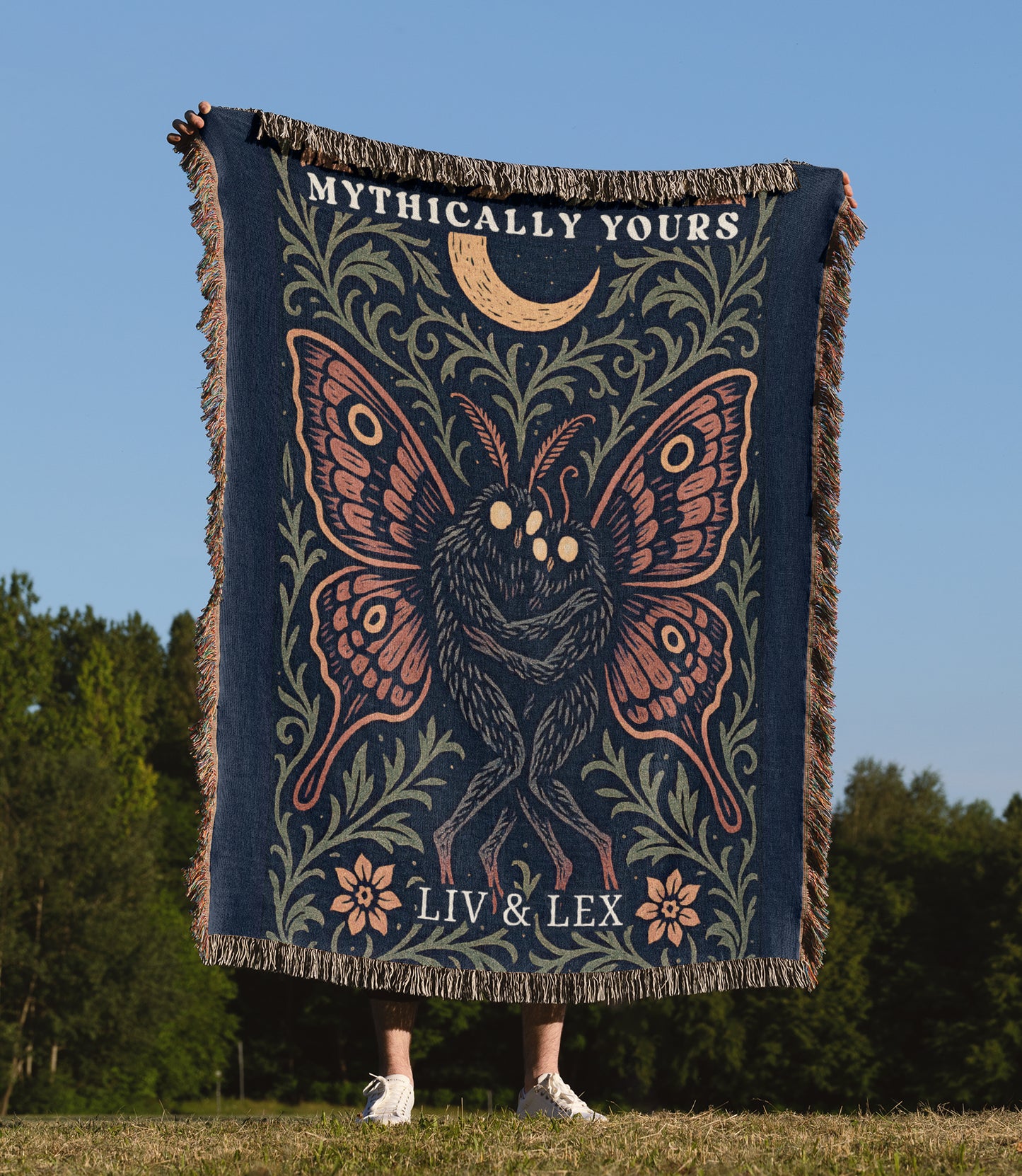 Personalized Mothman Woven Blanket