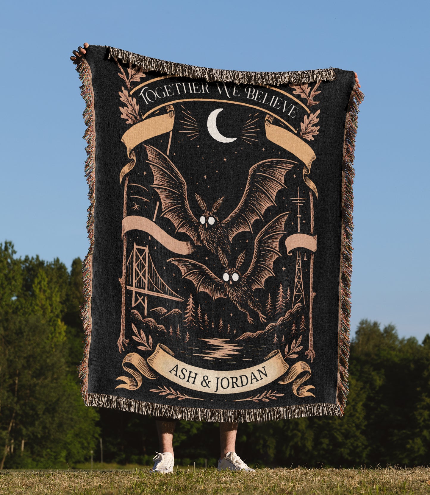 Personalized Mothman Woven Blanket