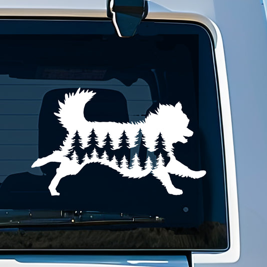 Running Pomeranian Dog Vinyl Decal