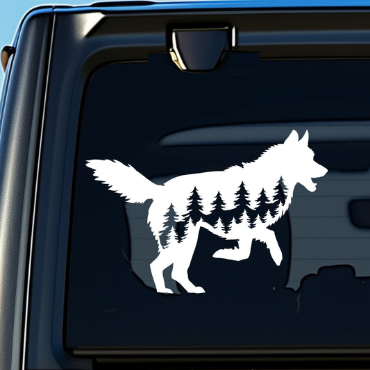 Running Husky Dog Vinyl Decal