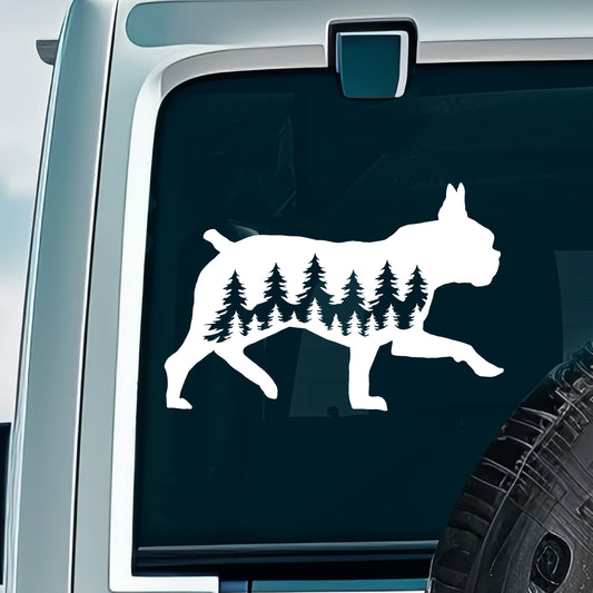 Running Boston Terrier Dog Vinyl Decal