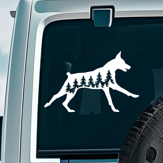 Running Doberman Dog Vinyl Decal